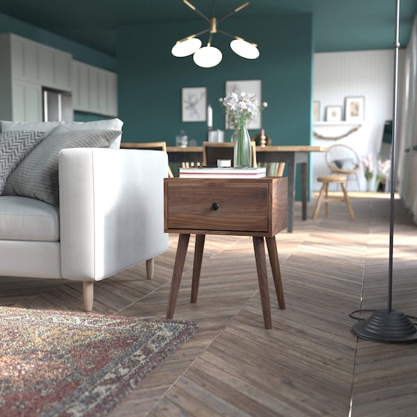 Flash Furniture Dark Walnut One Drawer Nightstand or Accent Table EM-0319-WAL-GG - main